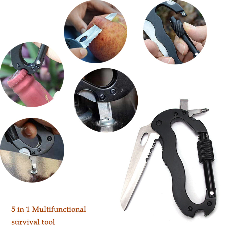 5 in 1 Outdoor Survival Carabiner Knife