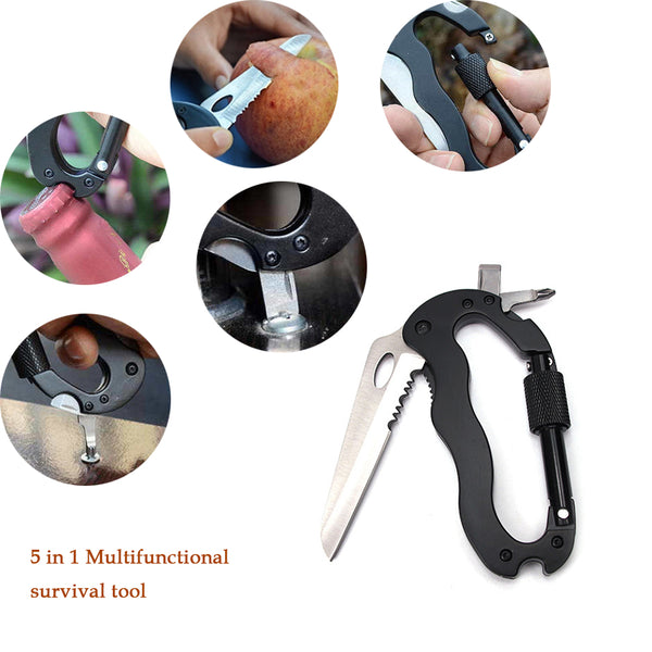 5 in 1 Outdoor Survival Carabiner Knife